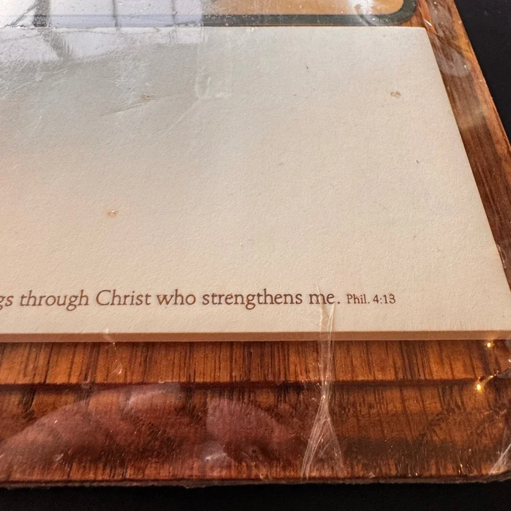 NEW Sealed Dicksons Wooden Memo Pad Holder‎ Christ is the Head of this House